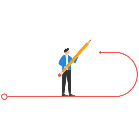 Businessman making business decision  Illustration