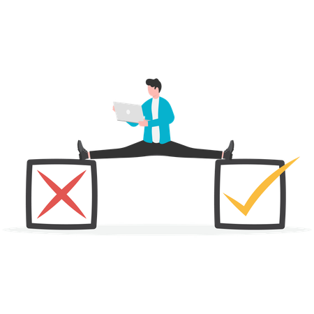 Businessman making business decisions  Illustration