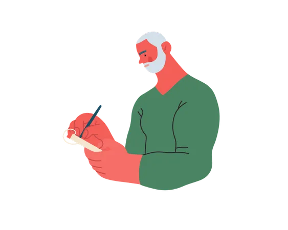 Businessman making business notes  Illustration