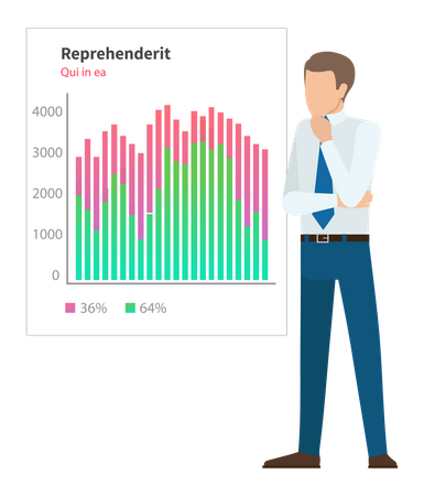 Businessman making business presentation  Illustration