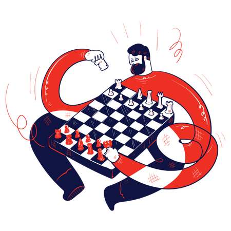 Businessman making business strategy  Illustration