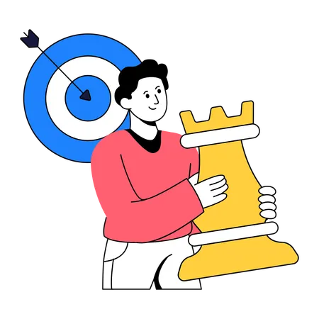 Businessman Making Business Strategy  Illustration