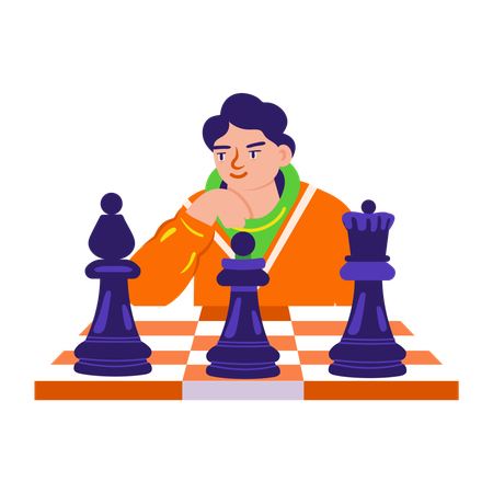 Businessman making business strategy  Illustration
