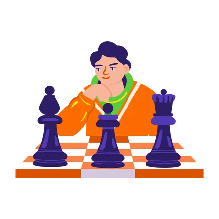 Businessman making business strategy  Illustration