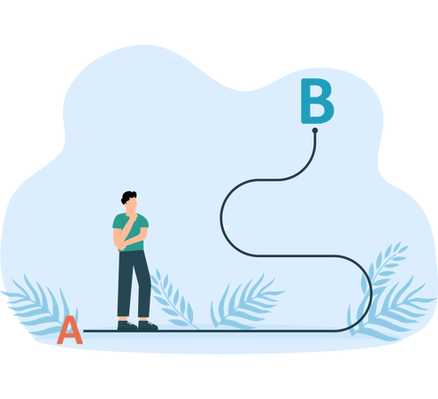 Businessman making business waypoint  Illustration