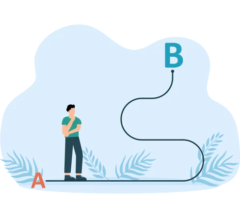 Businessman making business waypoint  Illustration
