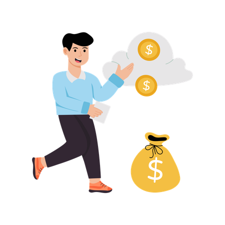 Businessman making cloud costing  Illustration