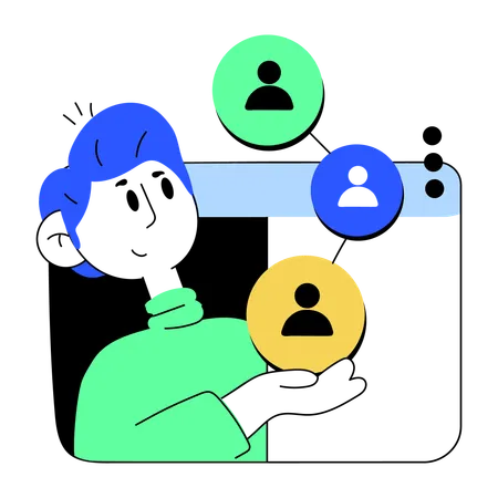 Businessman making connection  Illustration