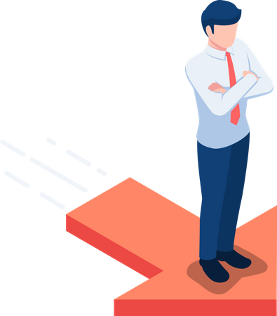 Businessman making direction decision  Illustration