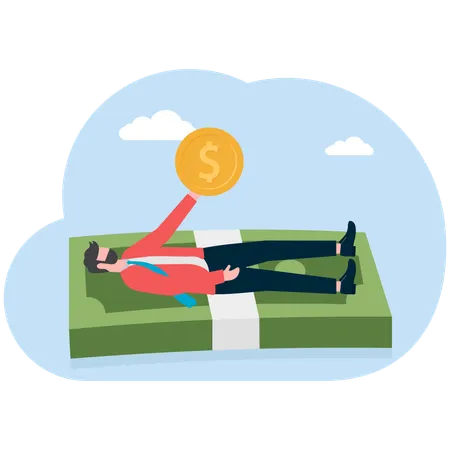 Businessman making easy money  Illustration