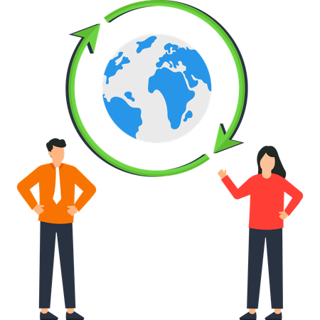 Businessman making global Business Strategy  Illustration