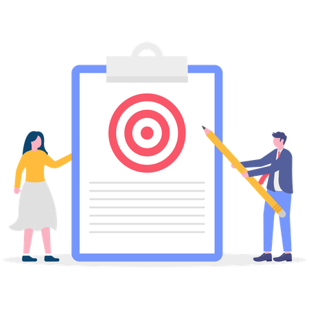 Businessman making goal list  Illustration