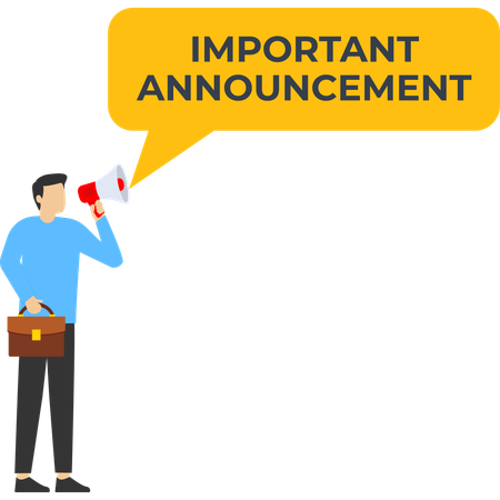 Businessman making important announcement  Illustration