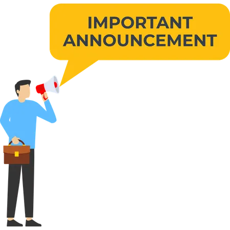 Businessman making important announcement  Illustration