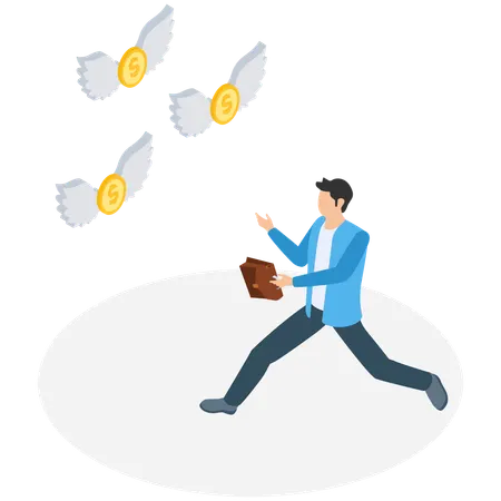 Businessman making investment mistake  Illustration
