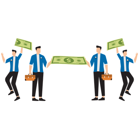 Businessman making money  Illustration