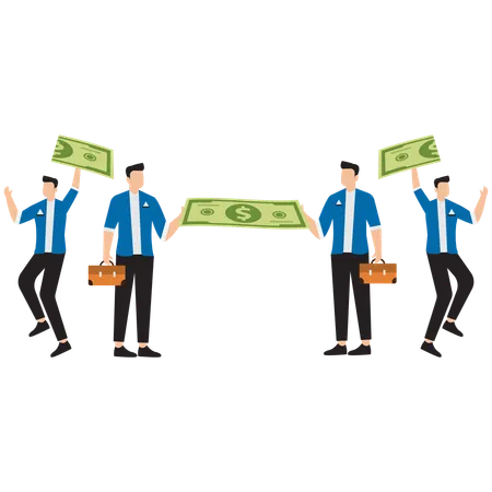 Businessman making money  Illustration