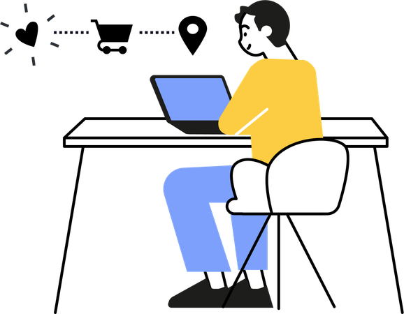 Businessman making online purchases  Illustration