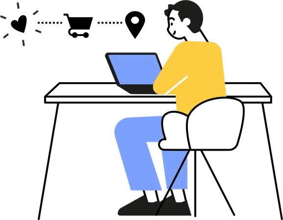 Businessman making online purchases  Illustration