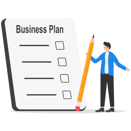 Businessman making plan for business  Illustration
