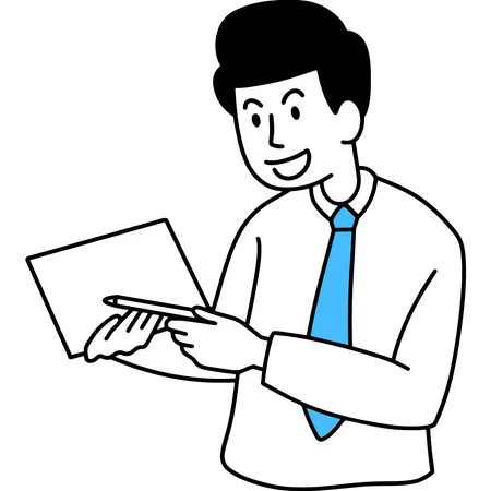 Businessman making presentation  Illustration