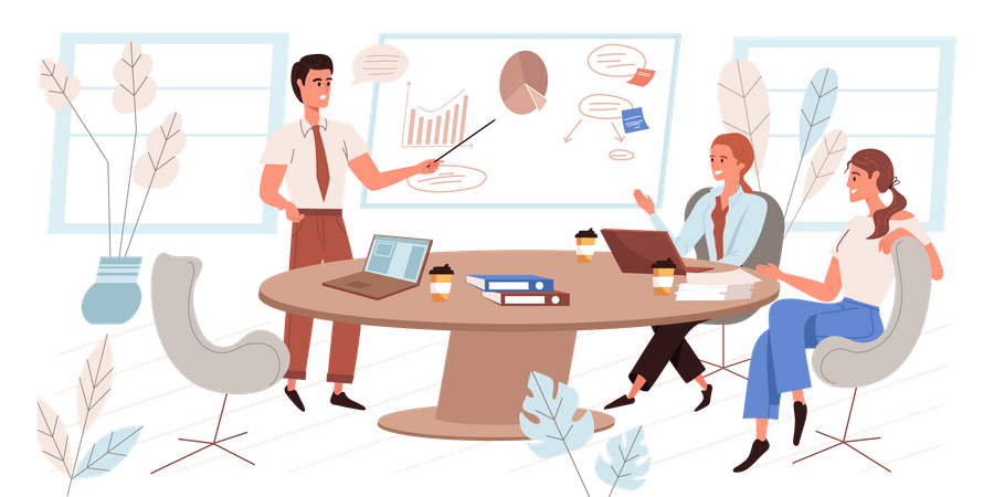 Businessman making presentation  Illustration