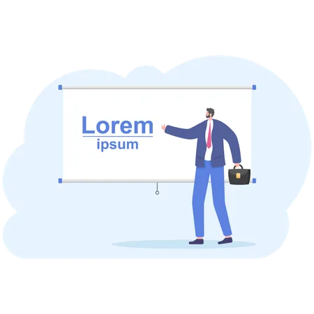 Businessman making presentation  Illustration