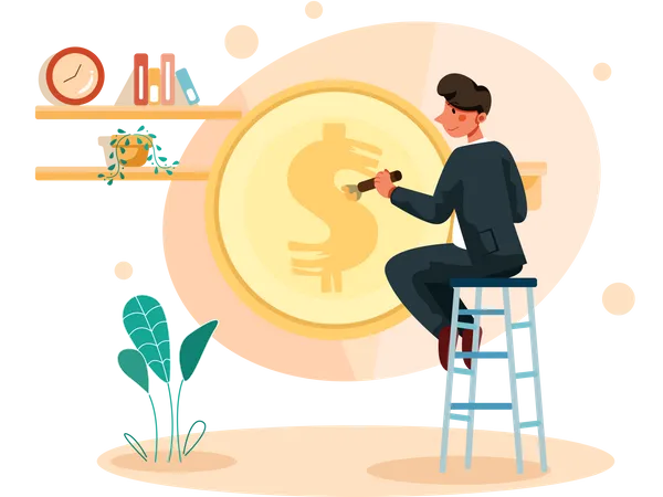 Businessman making profit  Illustration