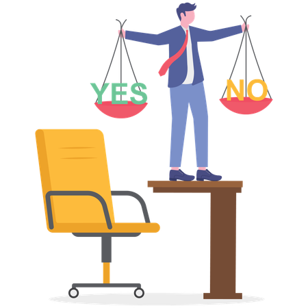 Businessman making right decision  Illustration