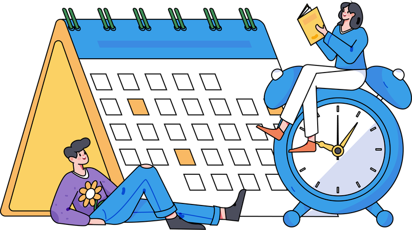 Businessman making schedule management  Illustration