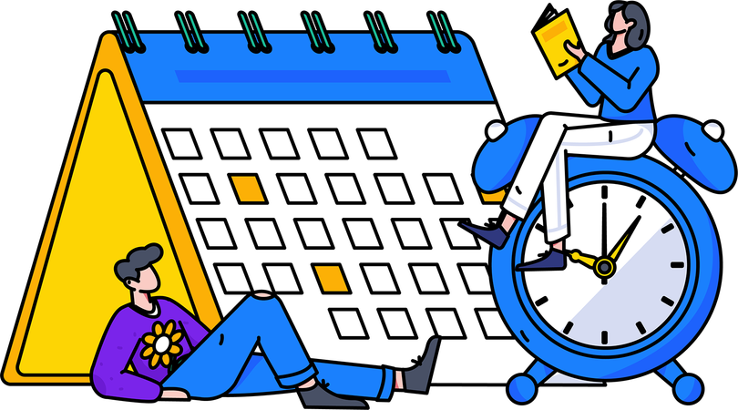 Businessman making schedule management  Illustration