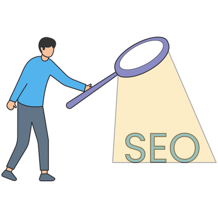 Businessman making seo strategy  Illustration