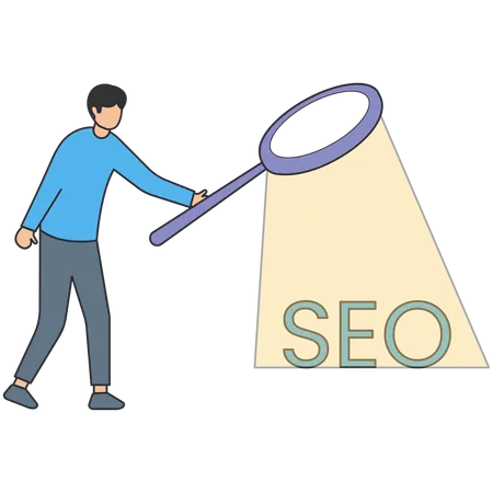 Businessman making seo strategy  Illustration