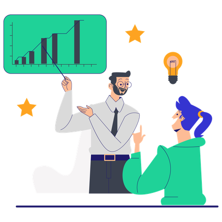 Businessman making Strategic Ideas  Illustration