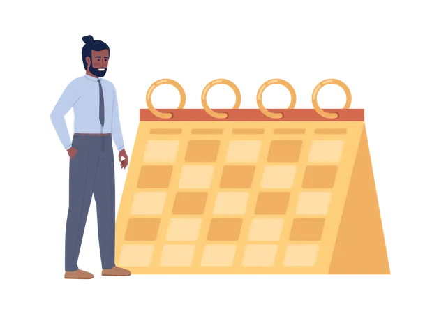 Businessman making task schedule Illustration