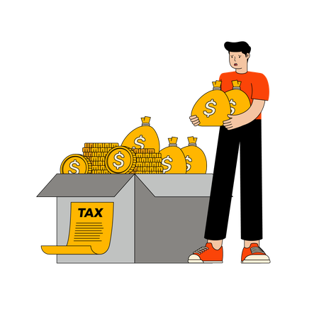 Businessman making  Tax Payment  Illustration