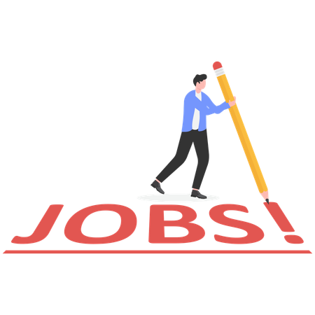Businessman making vacancy announcement  Illustration