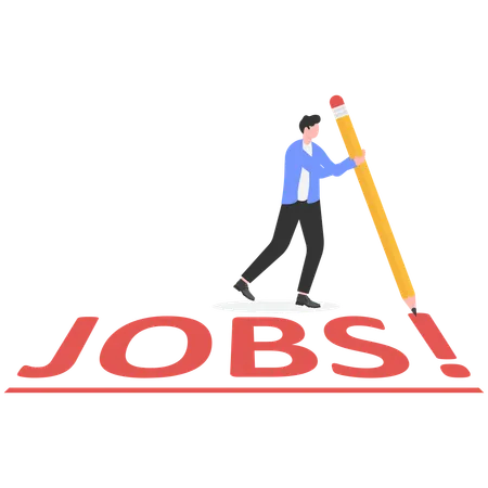Businessman making vacancy announcement  Illustration
