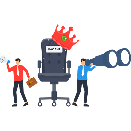 Businessman making vacancy Announcement  Illustration