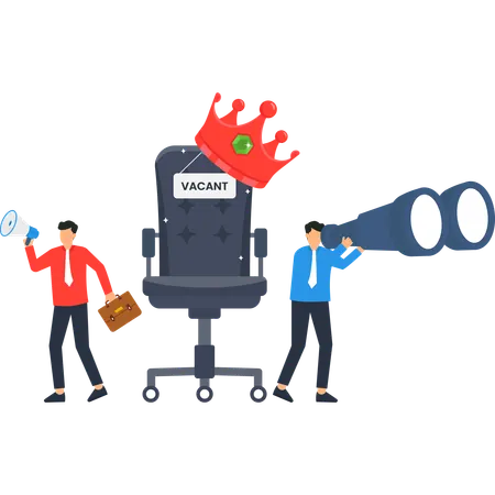 Businessman making vacancy Announcement  Illustration