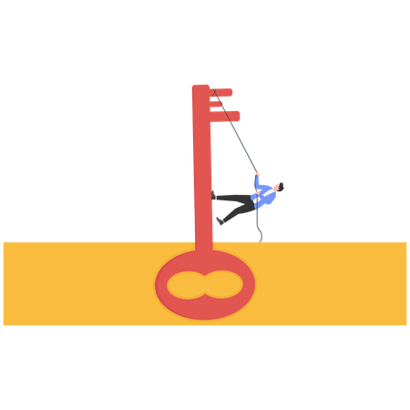 Businessman man climbing success key  Illustration
