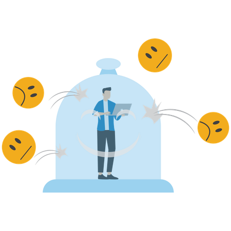 Businessman Manage pressure and bad customer experience  Illustration