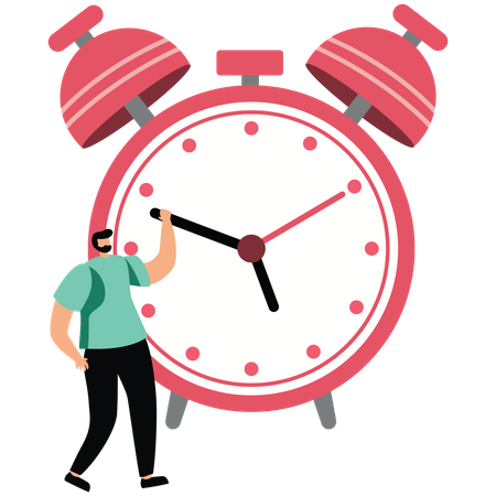 Businessman manage to push back minute hand to turn back time  Illustration