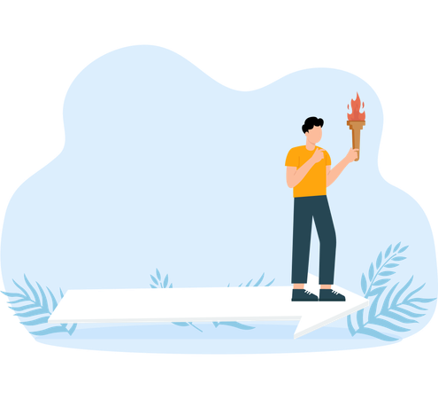 Businessman manager blaze the trail and strategy for business success  Illustration