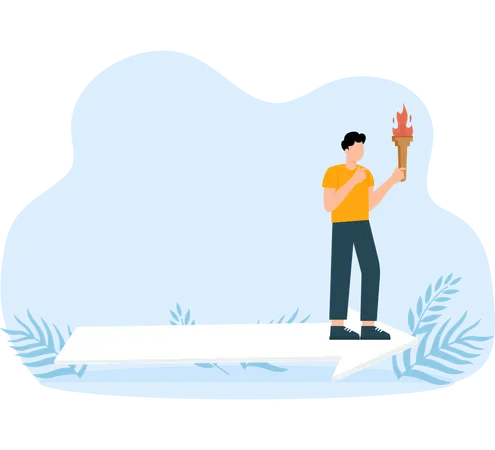 Businessman manager blaze the trail and strategy for business success  Illustration
