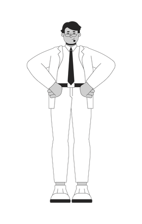 Businessman manager standing in pose  Illustration