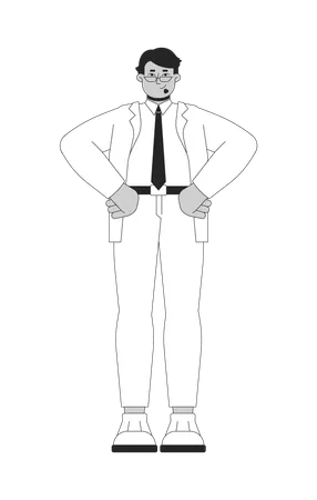 Businessman manager standing in pose  Illustration