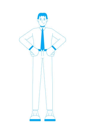 Businessman manager standing in pose  Illustration