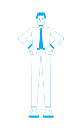 Businessman manager standing in pose  Illustration