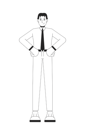 Businessman manager standing in pose  Illustration